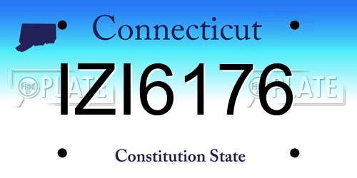 IZI6176 Connecticut License Plate