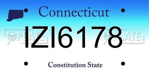 IZI6178 Connecticut License Plate