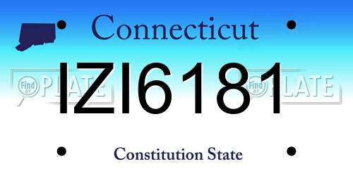 IZI6181 Connecticut License Plate