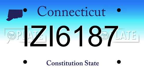 IZI6187 Connecticut License Plate