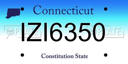 IZI6350 Connecticut License Plate