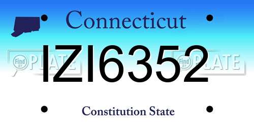 IZI6352 Connecticut License Plate