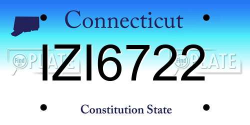 IZI6722 Connecticut License Plate