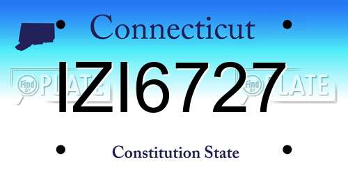 IZI6727 Connecticut License Plate
