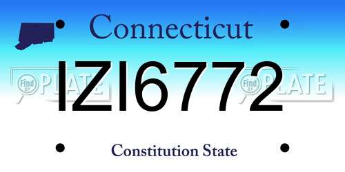 IZI6772 Connecticut License Plate
