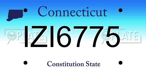 IZI6775 Connecticut License Plate