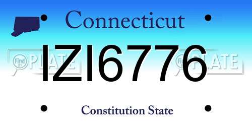 IZI6776 Connecticut License Plate