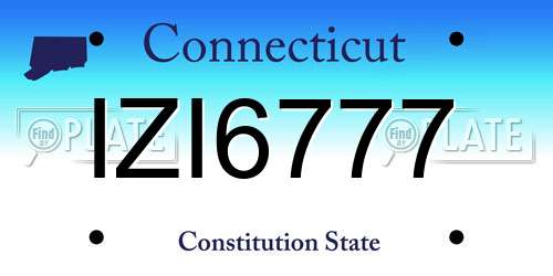 IZI6777 Connecticut License Plate