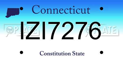 IZI7276 Connecticut License Plate