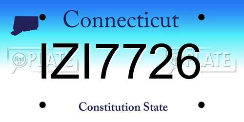 IZI7726 Connecticut License Plate