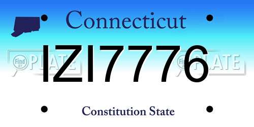 IZI7776 Connecticut License Plate