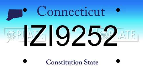 IZI9252 Connecticut License Plate