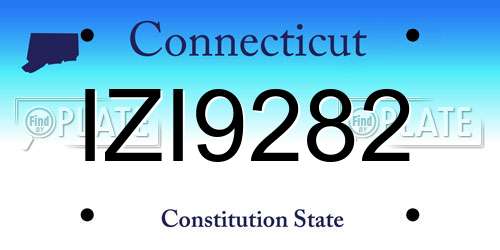 IZI9282 Connecticut License Plate