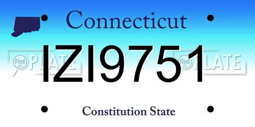 IZI9751 Connecticut License Plate