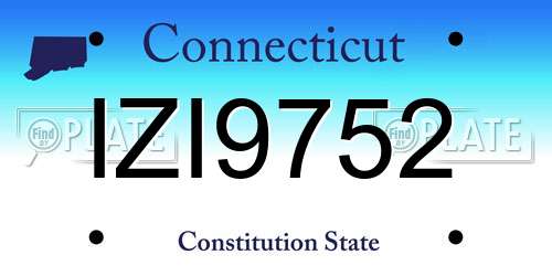 IZI9752 Connecticut License Plate