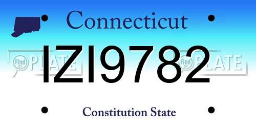 IZI9782 Connecticut License Plate