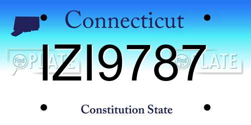 IZI9787 Connecticut License Plate