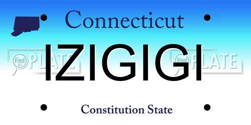 IZIGIGI Connecticut License Plate
