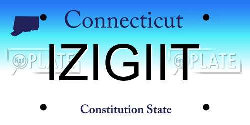 IZIGIIT Connecticut License Plate