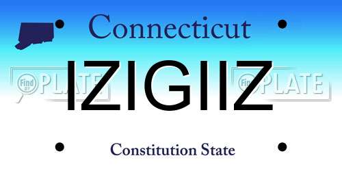 IZIGIIZ Connecticut License Plate
