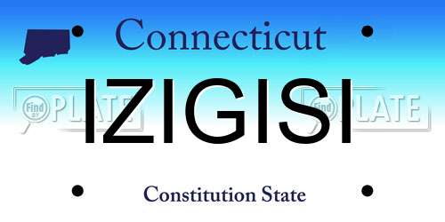 IZIGISI Connecticut License Plate