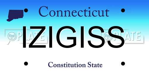 IZIGISS Connecticut License Plate