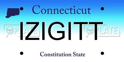 IZIGITT Connecticut License Plate