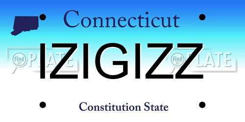 IZIGIZZ Connecticut License Plate