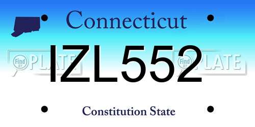 IZL552 Connecticut License Plate