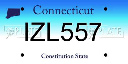 IZL557 Connecticut License Plate
