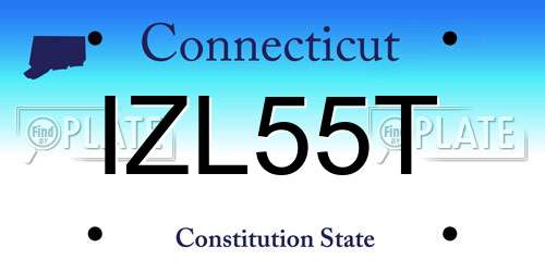 IZL55T Connecticut License Plate