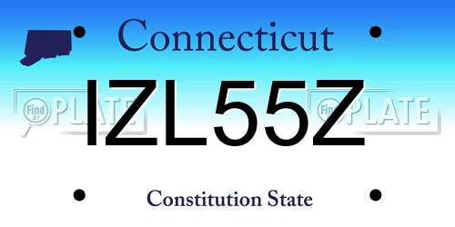 IZL55Z Connecticut License Plate