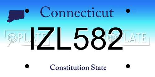 IZL582 Connecticut License Plate