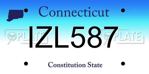 IZL587 Connecticut License Plate