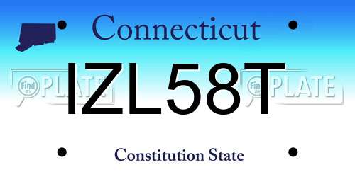 IZL58T Connecticut License Plate