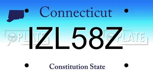 IZL58Z Connecticut License Plate