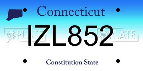 IZL852 Connecticut License Plate