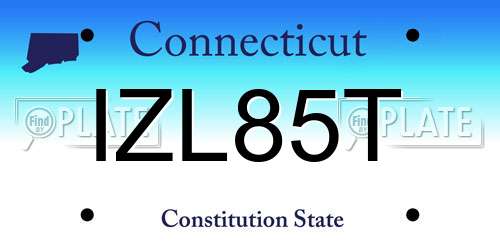 IZL85T Connecticut License Plate