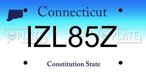 IZL85Z Connecticut License Plate