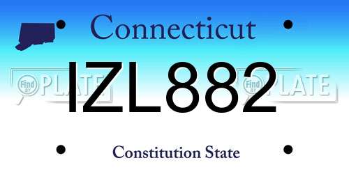 IZL882 Connecticut License Plate
