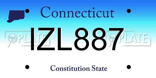 IZL887 Connecticut License Plate