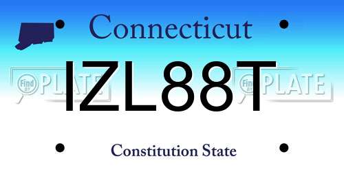 IZL88T Connecticut License Plate