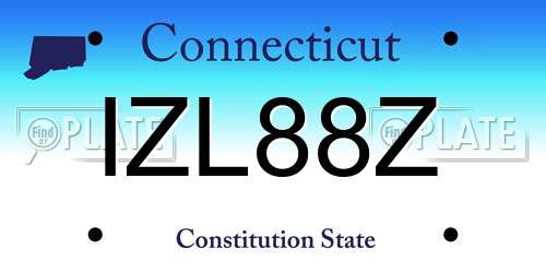 IZL88Z Connecticut License Plate
