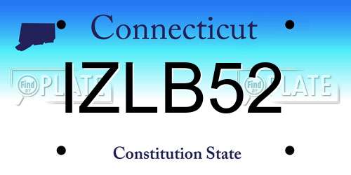 IZLB52 Connecticut License Plate