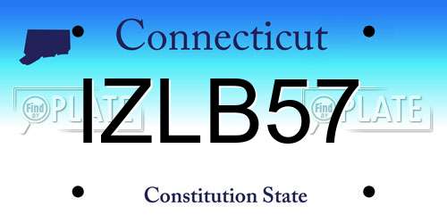 IZLB57 Connecticut License Plate