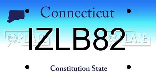 IZLB82 Connecticut License Plate
