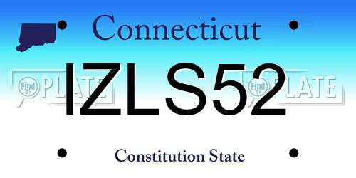 IZLS52 Connecticut License Plate