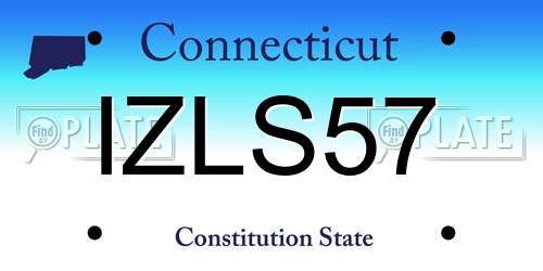 IZLS57 Connecticut License Plate