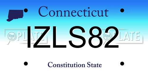 IZLS82 Connecticut License Plate