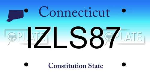 IZLS87 Connecticut License Plate